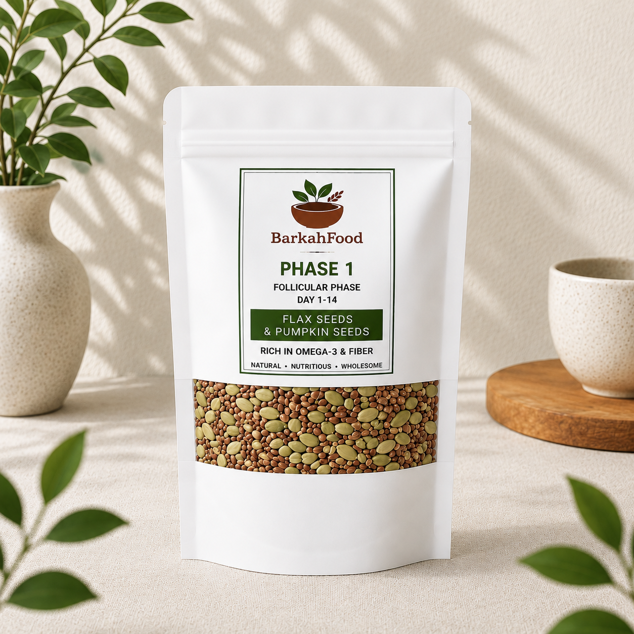 Follicular Phase (Day 1 to Day 14 ) Pumpkin seeds and Flax seeds