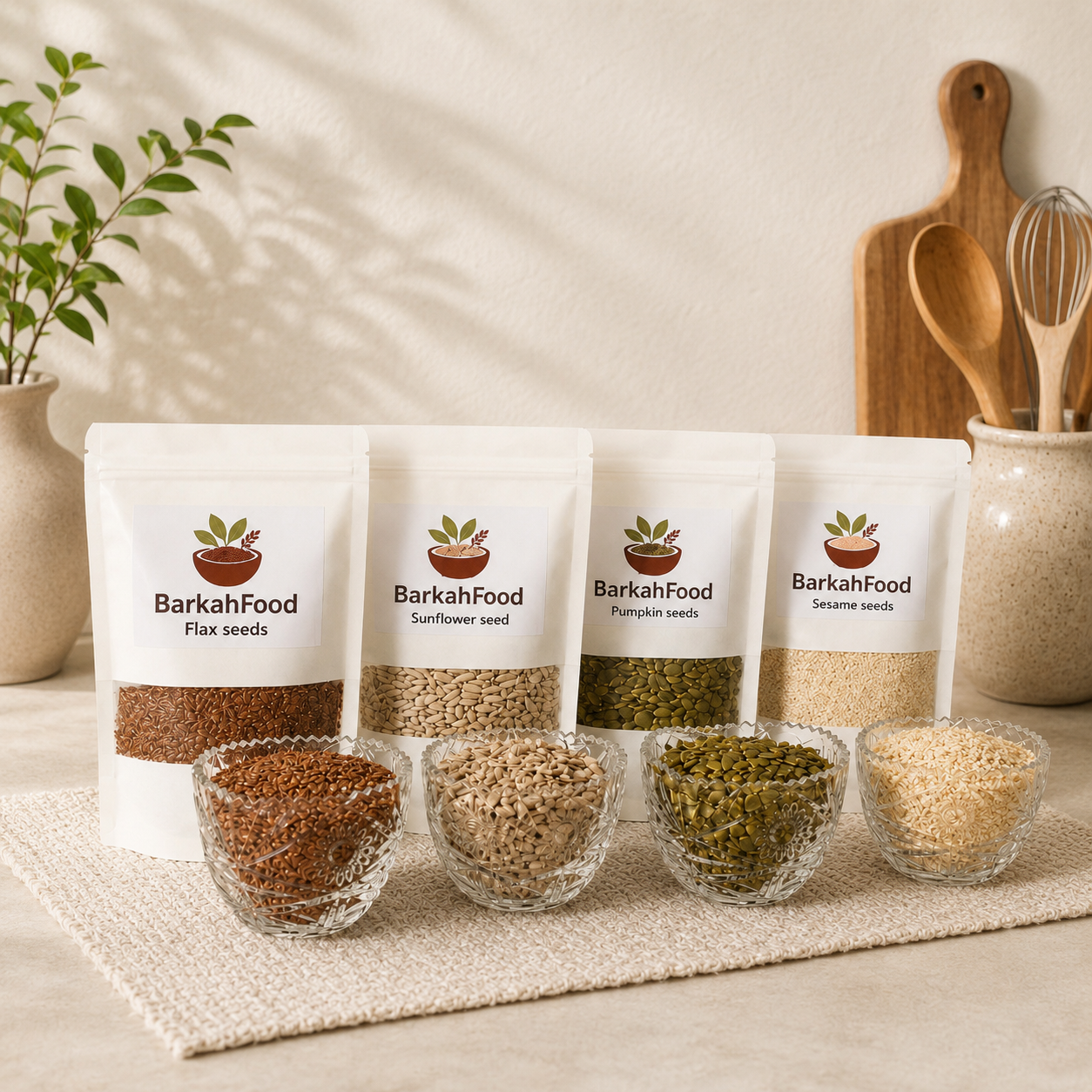 Pack Of 4 Mix Seeds (100g Each) Sunflower, Pumpkin, Flax, Seasame